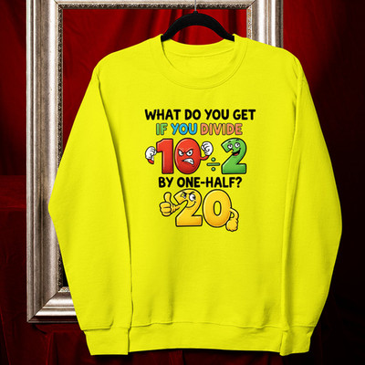 Teilen Sie 10 mal eine Hälfte Sweatshirt Zahlen Tag Veranstaltung Mathematik Lehrer Schüler