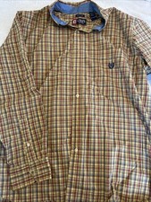 Chaps Men’s Dress Shirt Button Down Regular Blue Plaid XL