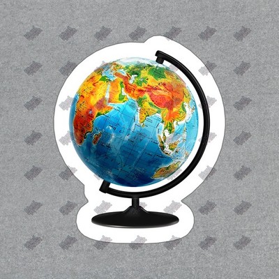 Colorful Globe Vinyl Sticker World Map Decal for Travel Lovers #975472