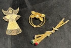 Vintage Costume Jewelry Brooch Lot Sword Floral Victorian Mixed Tone Pins