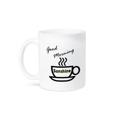 3dRose, Print of Coffee Cup With Good Morning Sunshine, Mug
