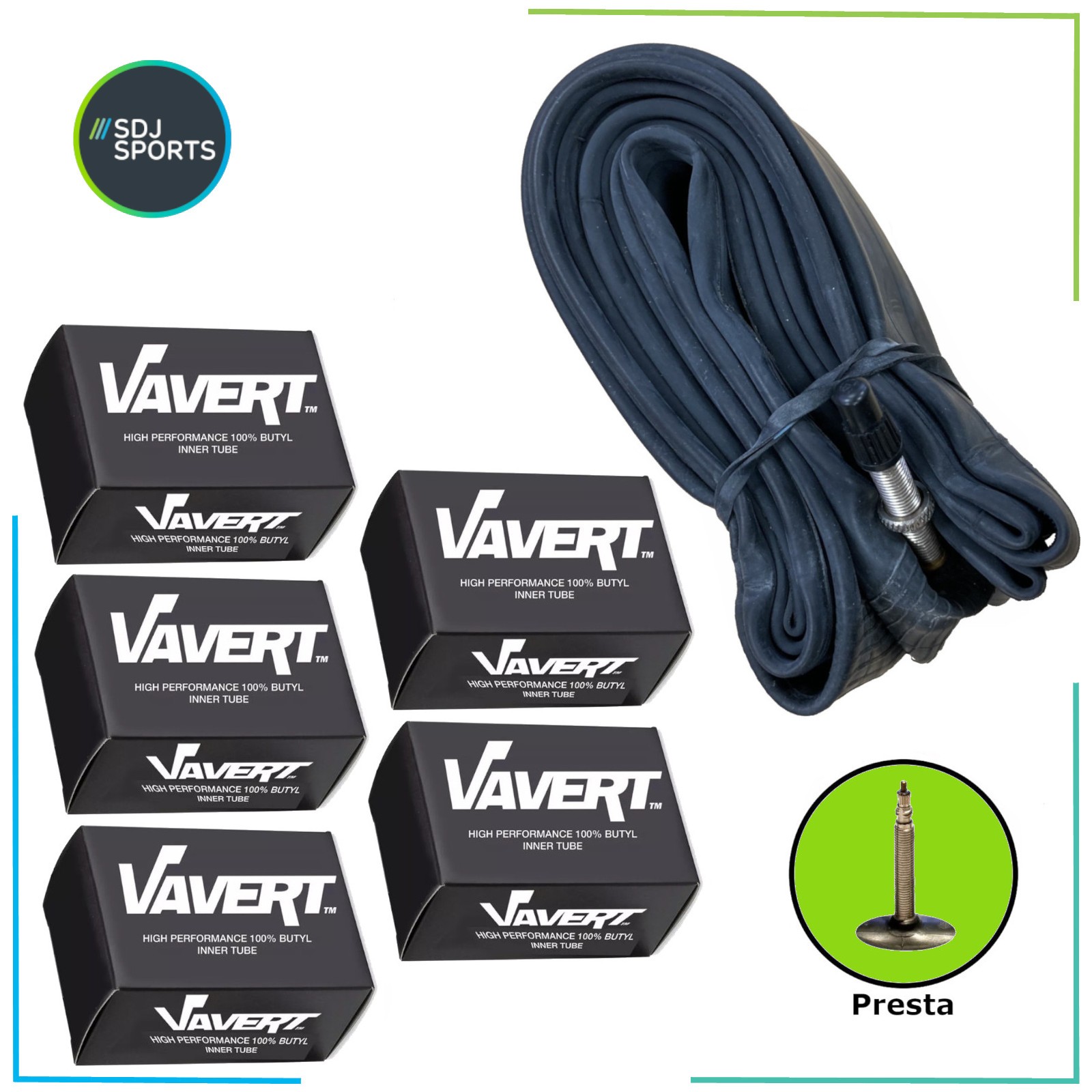 5X CONTRAST 700 X 18-25C 60mm ROAD HYBRID PRESTA VALVE INNERTUBE TUBES