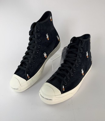 Converse X Pop Trading Co Jack Purcell Pro Hi Miffy Corduroy Black Men 8.5 NIB
