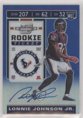 2019 Contenders Optic Blue Prizm 5/75 Lonnie Johnson Jr #142 Rookie Auto RC 7l6