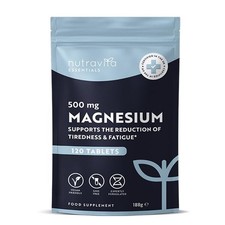 Magnesium Supplements 500mg 120 Vegan High Strength Tablets 4 Month Supply 0.16 per thousand milligrams