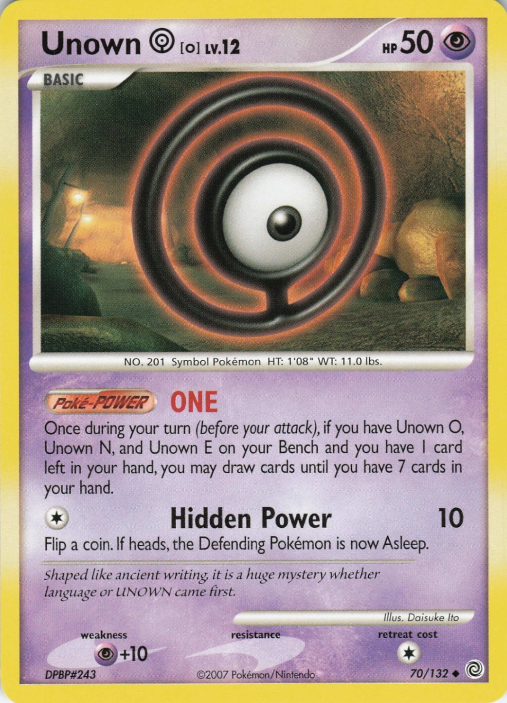 Unown O 70/132 Secret Wonders Uncommon regular NM Pokémon TCG