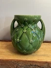 VTG, SHAWNEE ,USA, Pottery, Two Handles #827,QUILTED,Daisy Pattern,Green