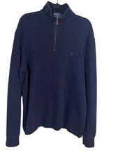 Ralph Lauren Sweater Men L Blue Pullover Old Money Preppy Cotton Classic Staple