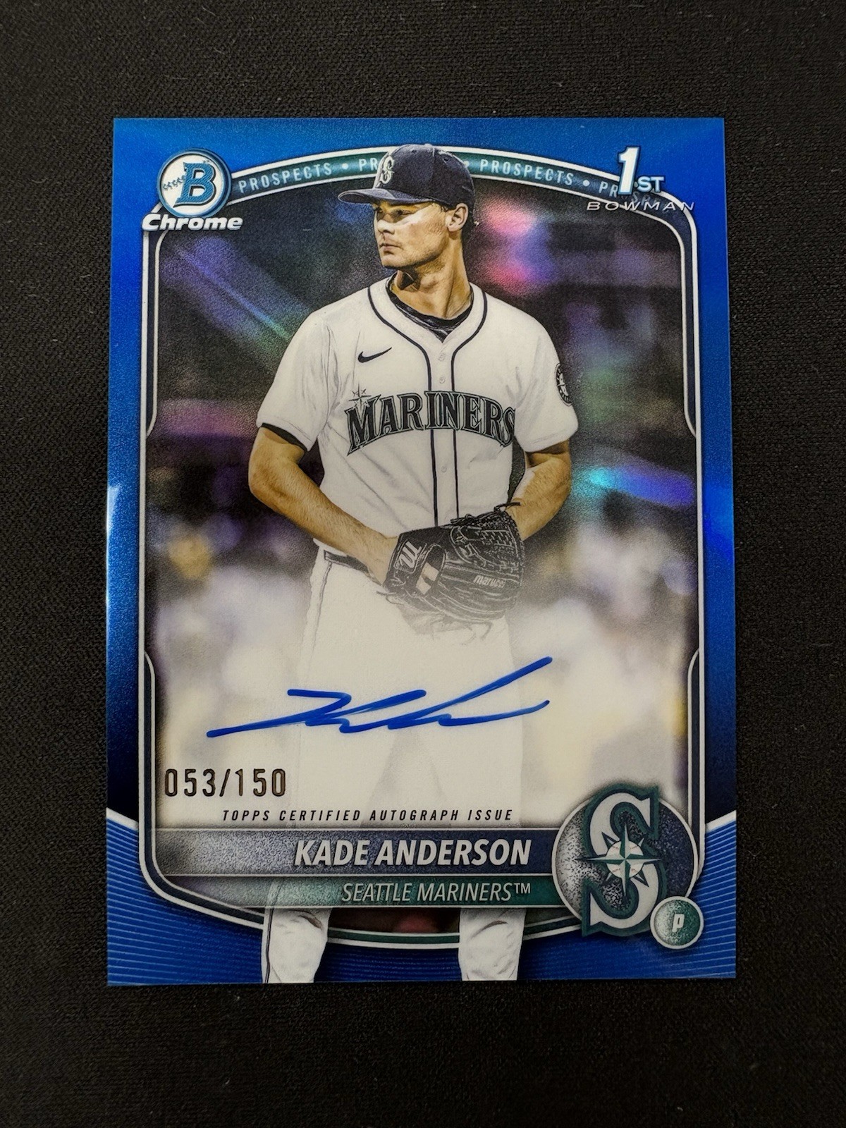 2025 Bowman Draft Kade Anderson Blue 1st Chrome Refractor Auto /150