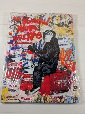 Banksy Street Graffiti Monkey Canvas Wall Art Funny Animal Wall Decor Posters...