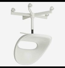 White Plastic Operator/Task Office Chair Swivel Castors Seat Height Adjust