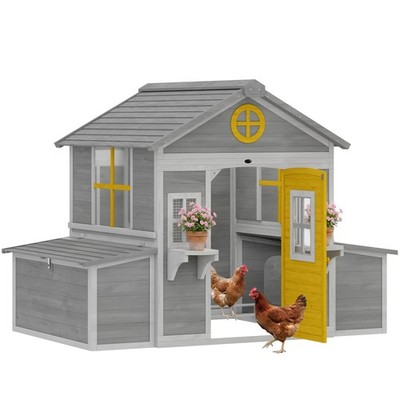 Wooden Chicken Coop, Hen House for 2-4 Hens, Outdoor Playhouse