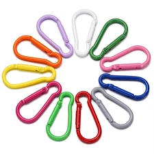 10 PCS Aluminum Carabiner D Shape Spring Clip Snap Key Hook Keychain Buckle