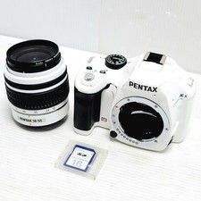 Pentax K-x White DSLR w/ smc Pentax-DA L 18-55mm AL Zoom Lens Japan Used