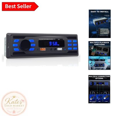 Compact Bluetooth Car Stereo with Dual USB and Remote - Perfect for Any Vehicle