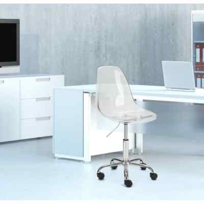 Urban Shop WK660531 Acrylic And Metal Rolling Office Chair, Clear | eBay