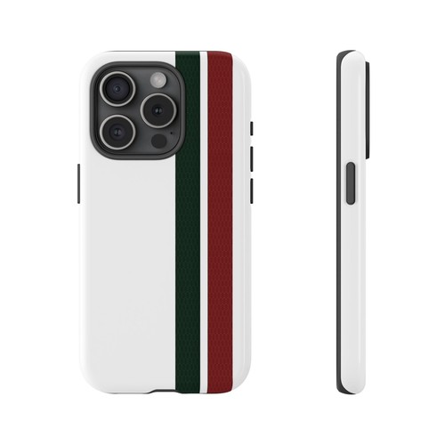 White Tough Case For iPhone 16, Red Green Stripes Design Glossy or Matte - Picture 52 of 270