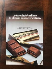 1983 vintage original print ad Hershey’s Golden Almond Chocolate Candy Bar