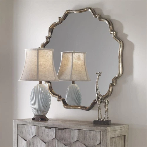 Uttermost Valentia Contemporary Metal and Resin Mirror in Oxidized Silver/Gray - Picture 3 of 4