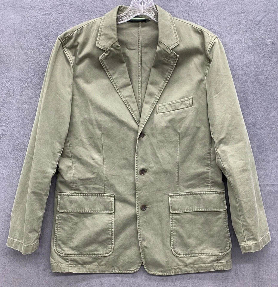 Abrigo Blazer Deportivo J Crew Para Hombre Talla Grande Muesca Verde Un Pecho 3 Botones Foto 3 de 4