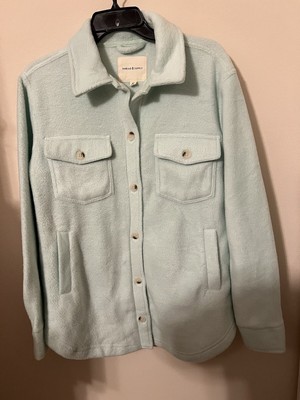 THREAD & SUPPLY Women s  Fleece Shirt Shacket Light Sage Size XS New