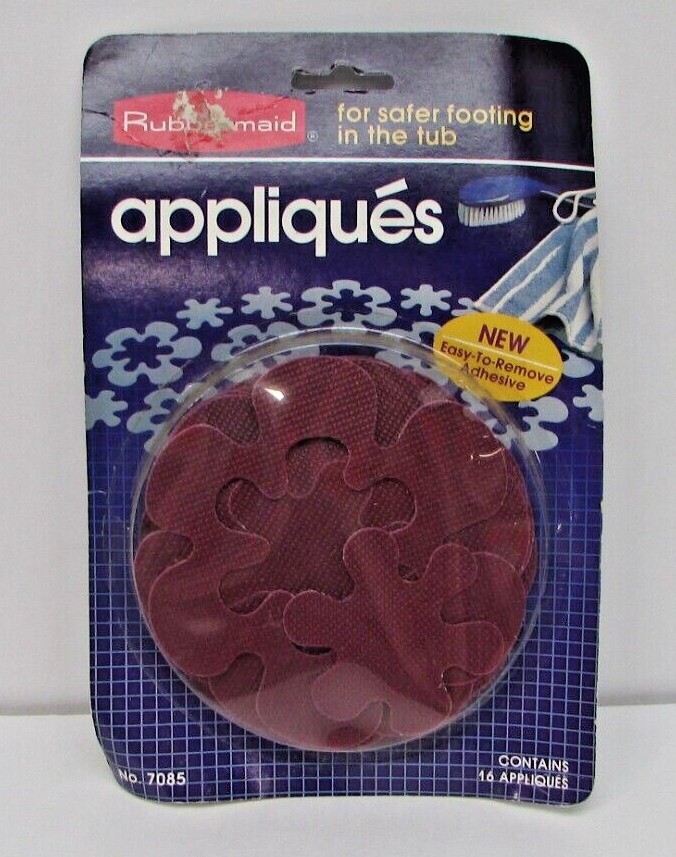 Vintage 1984 Rubbermaid Bathtub Appliques color Dark Plum No.7085 New