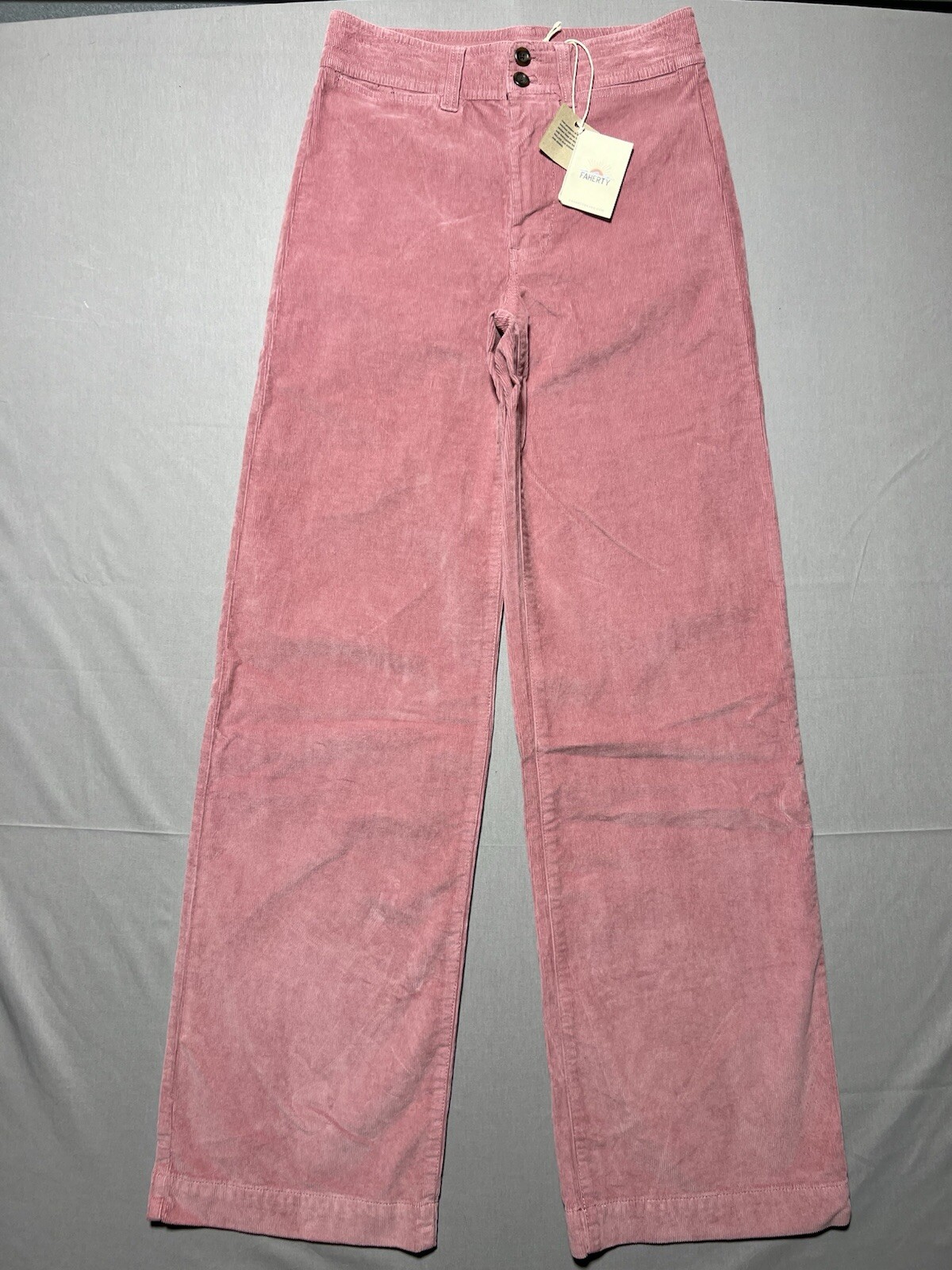 NWT Faherty Stretch Cord Wide Leg Mesa Rose Pants Women's Jeans Size 25