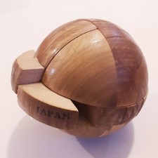 Vintage Wooden Japanese Kumiki brain teaser Puzzle Sphere