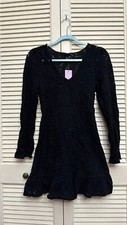Wild Fable Women's Long Sleeve Brushed black Lace Skater Dress size SMALL