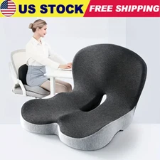 Memory Foam Seat Cushion w/Lumbar Support Pillow for Back & Sciatica Pain Relief