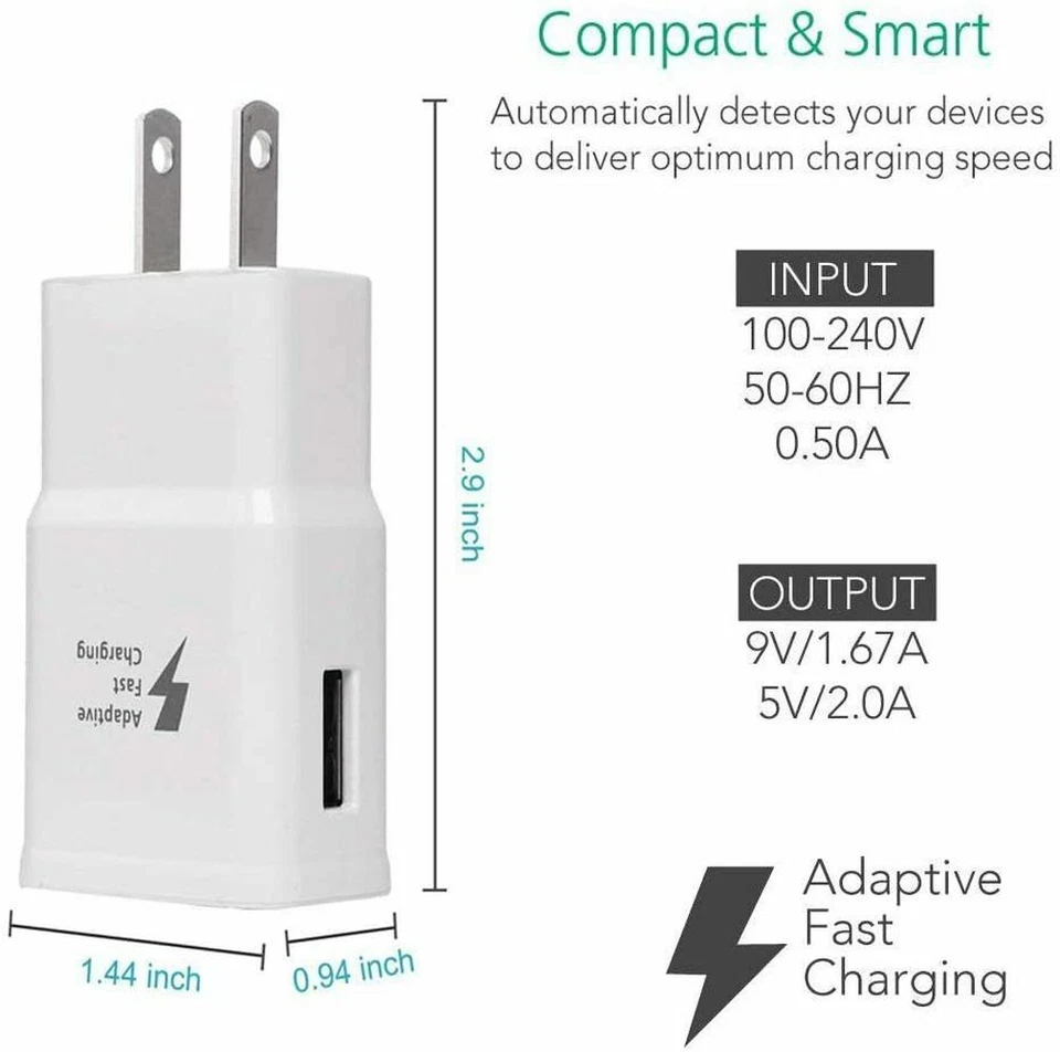 50x TypeC Charger Fast Charging Block Android Phone USB Wall Charger For Samsung - Image 3 of 4