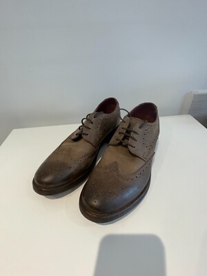 Clarks Shoes Mens Uk Brown Nubuck Leather Derby Wingtip Brogues D1  UK