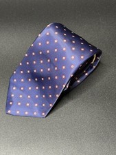 Vintage Sears Classic Mens Necktie Tie Blue Geometric Pattern USA Silk Polyester