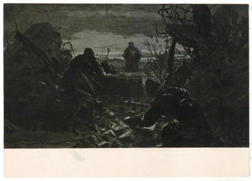 1956 WW2 Military War Spy "Tongue" Intelligence Scouts OLD Russian Postcard USSR