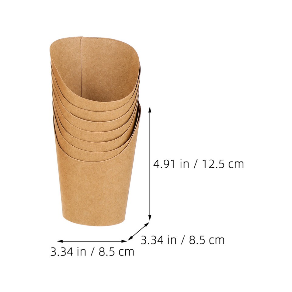 80PCS French Fries Cups Paper Snack Holders Paper Cups Frying Food Cups ...