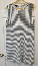 Talbots Blue & White Strip Sleeveless Dress Size 16 New With Tags