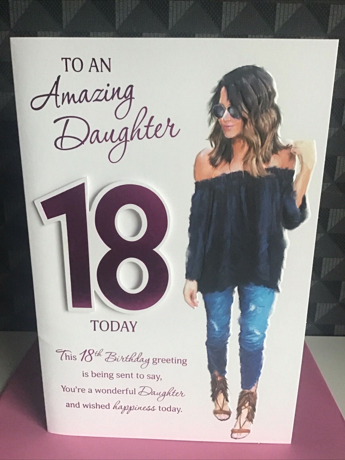 18TH DAUGHTER BIRTHDAY CARD 9""X6"" AGE 18 EIGHTEEN