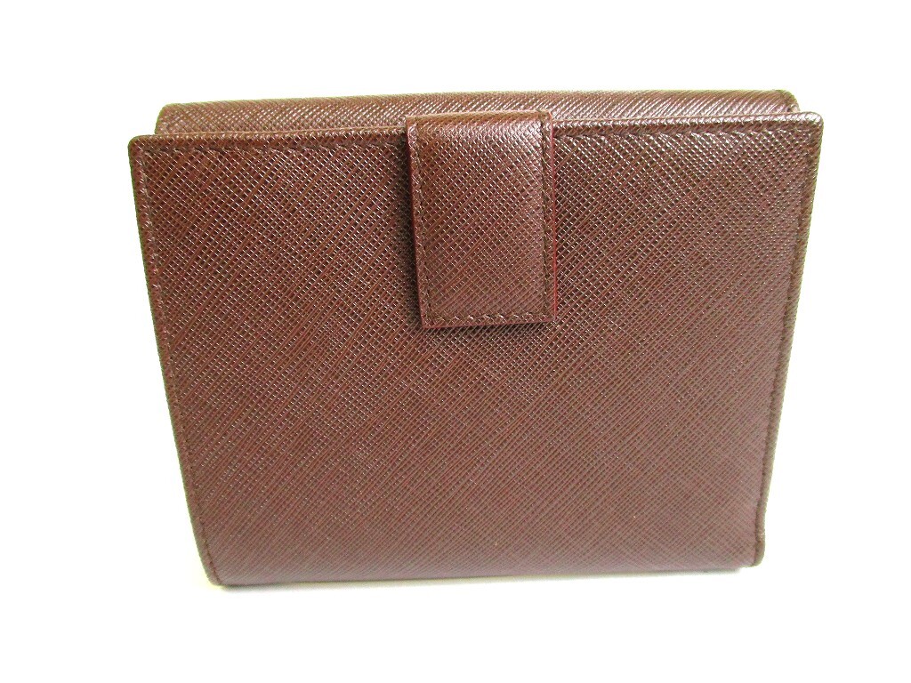 Auth Salvatore Ferragamo Gancini Dark Brown Leather Bifold Wallet #9578 image 2