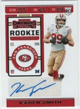 2019 Panini Contenders Rookie Ticket Autograph #202 Kaden Smith 49ers 