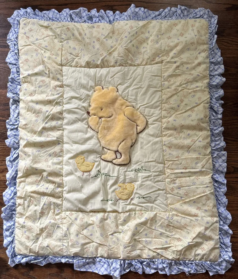 Disney Corona Artesanal Clásico Winnie Pooh Conjunto Cuna Manta Bebé Cenefa Sábana adorable Foto 2 de 4