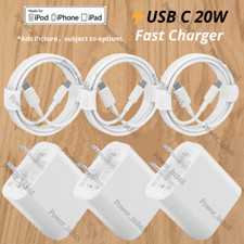 For iPhone 14 13 12 11 Pro Max XR XS X 8 New 20W Fast Charger Block USB C Cable