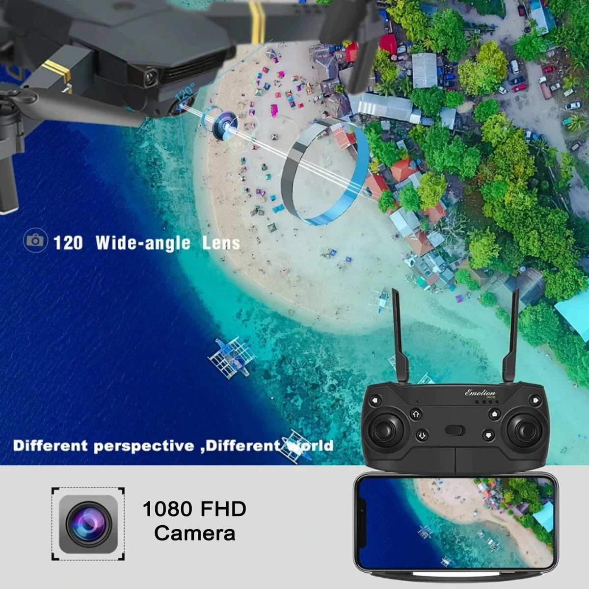 Dron Volador Helicoptero Drone X Pro E58 Shadow Camara HD RC WiFi