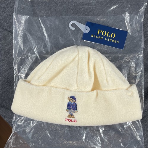 NWT Polo Ralph Lauren Girls Polo Bear Beanie Polar Fleece Chic Cream O/S - Picture 5 of 6