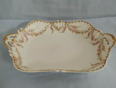 Theodore Haviland Rectangular Serving Dish - Tiny Pink Roses - A. French Boston