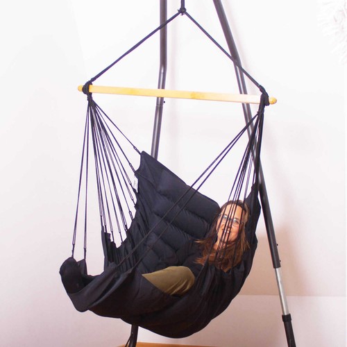 SoftChair Black FSC™ zertifiziert Hängesessel gepolstert schwarz wetterfest - Bild 9 von 9