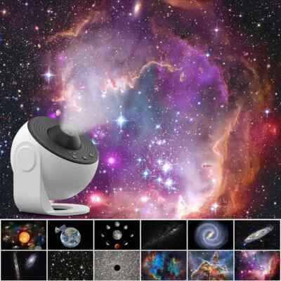LED Galaxy Projector Starry Night Light Moon Star Sky Nebula Projection Lamp GER