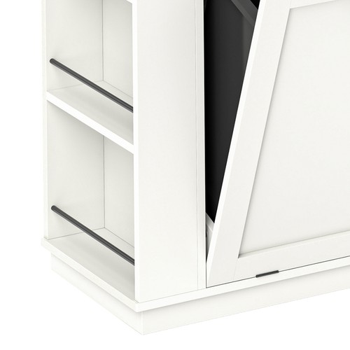 Tilt-Out Trash Can Kitchen Island Cabinet Wooden Storage Hidden Garbage Bin - Picture 6 of 10