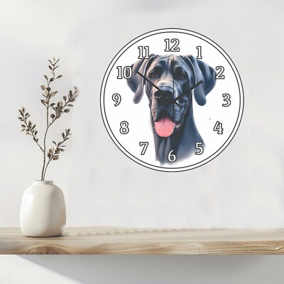 Great Dane Dog Clock art Time Piece Home Decor Rescue A Pet Today