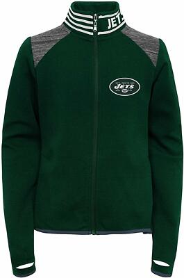 Outerstuff NFL Football Youth Girls New York Jets Aviator Full Zip Jacket