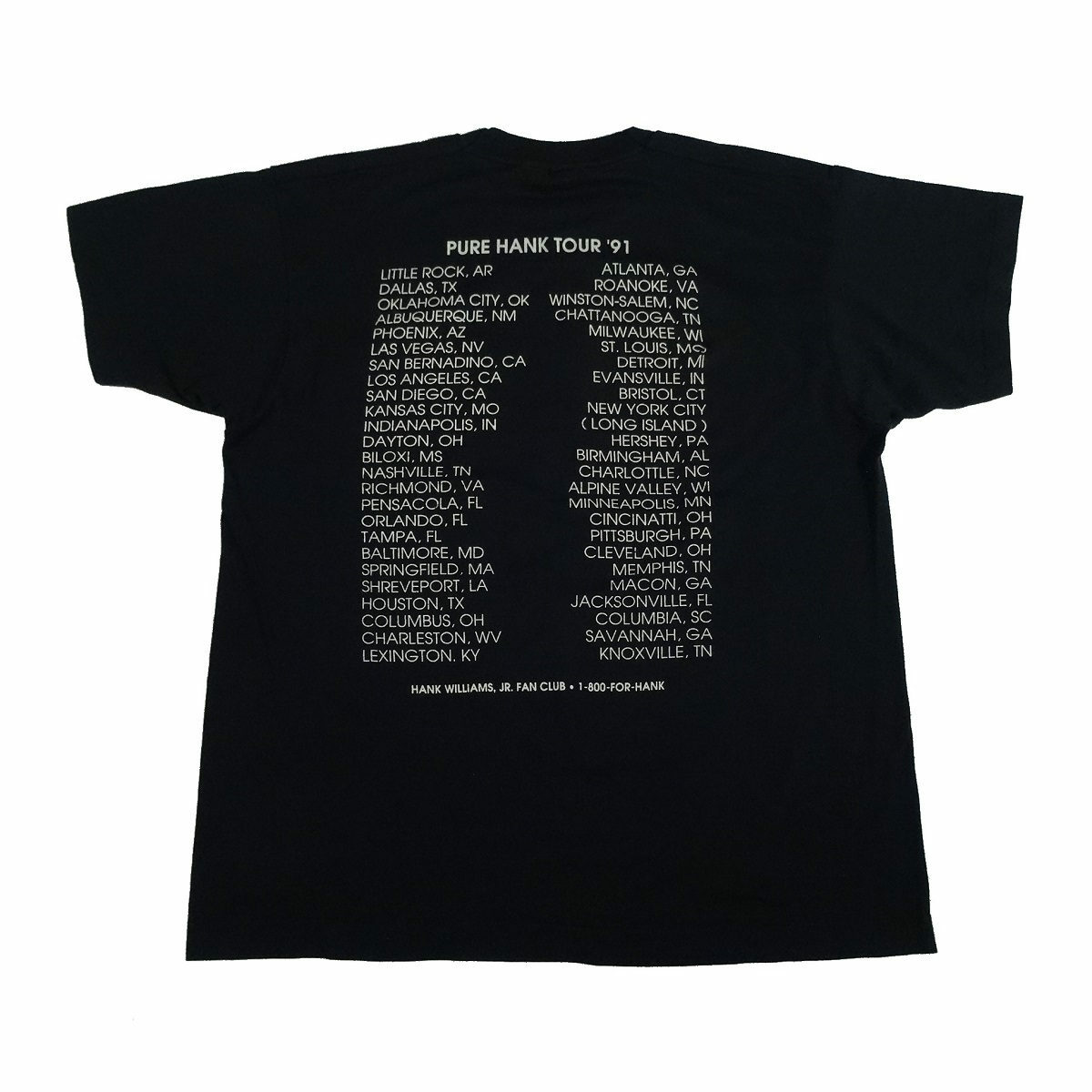 Vintage Hank Williams Jr Shirt 90s Pure Hank Tour 1991 Bocephus